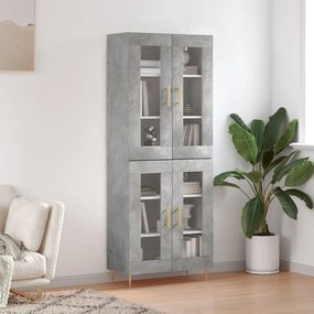 vidaXL Dulap înalt, gri beton, 69,5x34x180, lemn compozit