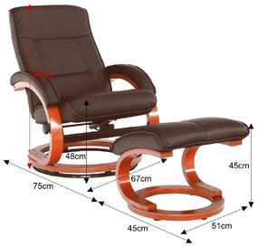Scaun relaxant reglabil, maro închis, RYAN