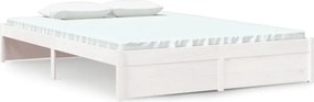 vidaXL Cadru de pat, alb, 140x200 cm, lemn masiv