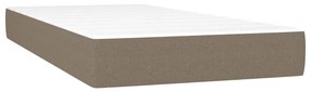 Pat box spring cu saltea, gri taupe, 100x200 cm, textil Gri taupe, 100 x 200 cm, Design simplu