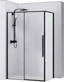 Cabina de dus dreptunghiulara Rea Solar cu usa glisanta 90x120 negru