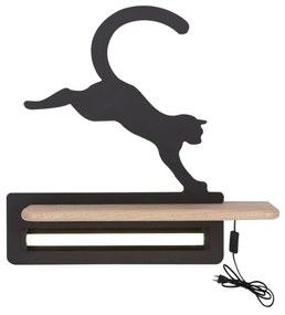 Aplica de perete CAT 5W LED IQ KIDS cu cablu , comutator si prison negru