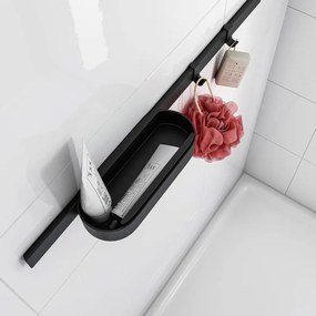 Set accesorii de baie pentru dus, Hansgrohe, WallStoris, negru mat