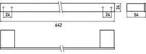 Suport pentru prosop, Emco Loft, 60cm, crom, 056000160