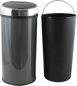 Coș de gunoi gri închis cu senzori de atingere din oțel 30 l – MSV