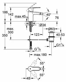 Baterie bideu Grohe Eurostyle Cosmopolitan crom lucios