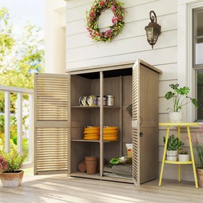 Outsunny Magazie de Gradina din Lemn, Dulap de Depozitare