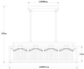 Lustră pe cablu MATHILDE 4xE27/40W/230V Globo 15697-4H
