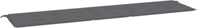 vidaXL Pernă de bancă de grădină antracit 200x50x4 cm textil oxford