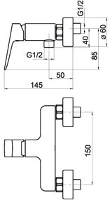 Baterie de duș Novaservis NOBLESS EGO crom lucios