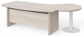 Masa de birou Manager LUX 255 x 155 cm, stânga, salcâm deschis / gri