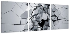 Tablou abstracție 3D (cu ceas) (90x30 cm)