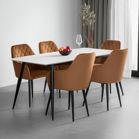 Scaun living din catifea maro confortabil si stabil BUC 258