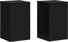 vidaXL Suport pentru plante 2 pcs Stejar Negru 30 x 30 x 50 cm