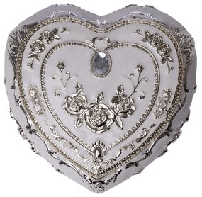 Caseta bijuterii argintata Rose 9x6cm, Metal  Sidef