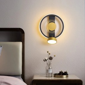 Aplica Led, Elit's Esn B96, 3 Tipuri De Lumina, 40W, Auriu Negru