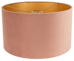 Abajur din catifea roz 35/35/20 cu interior auriu
