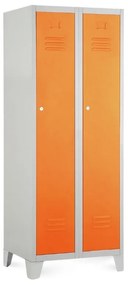 Dulap metalic, 60 x 50 x 160 cm, picioare fixe, încuietoare cilindrică, portocaliu - ral 2004