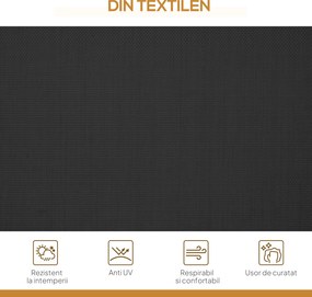 Outsunny Leagăn de Grădină pentru 3 Persoane cu Acoperiș, Șezut Respirabil și Cadru din Oțel, Negru | Aosom Romania