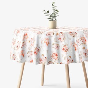 Goldea față de masă 100% bumbac deluxe - mireasma de bujor - rotundă Ø 180 cm
