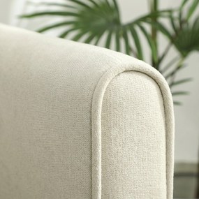 HOMCOM Canapea cu 2 Locuri din Catifea cu Spătar Matlasat și Pernă Detașabilă, Canapea Compactă Modernă cu Picioare din Metal pentru Sufragerie, 124x73x92 cm, Crem | Aosom Romania