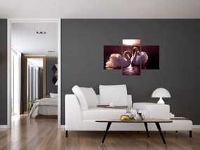 Tablou - Lebede pe lac (90x60 cm)