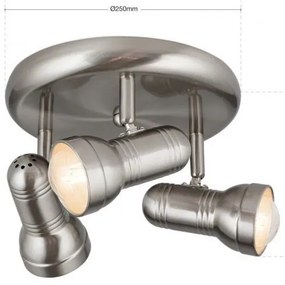 Plafoniera cu 3 spoturi directionabile Wilhelm Str 10-297/3 satin OR