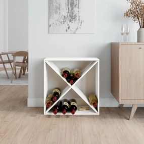 Dulap de vinuri, alb, 62x25x62 cm, lemn masiv de pin Alb, 62 x 25 x 62 cm, Cu 4 gauri, 1