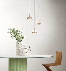 Ondaluce - Lustră LED suspendată pe cablu NINA LED/20W/230V Ø 19 cm, auriu