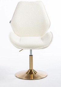 HR350N Scaun Boucle din Catifea Bază Aurie
