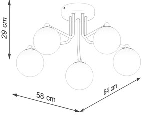 Plafonieră neagră-albă Beam – Sollux