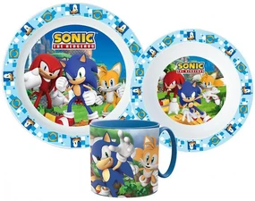 Sonic Ariciul set de vase, set din plastic micro cu cană 265 ml