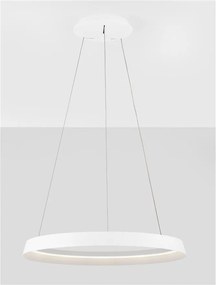Lustra LED suspendata design modern circular ORMI alba