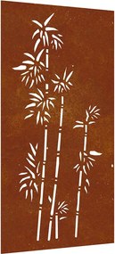 vidaXL Decorație perete de grădină 105x55 cm design bambus oțel Corten