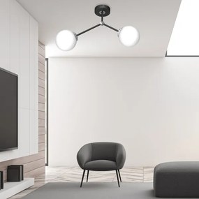 Lustră aplicată JOY 2xE14/40W/230V negru/crom lucios