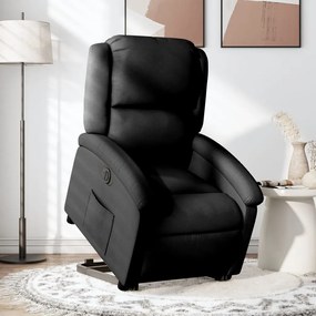 vidaXL Fotoliu electric rabatabil cu ridicare, negru, textil