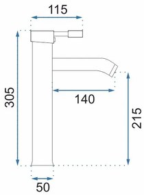 REA-B0027 - Baterie pentru lavoar GRAF, 30,5 cm, crom lucios