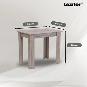 Set de masă Leon 4+1 stejar York-bej