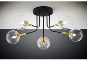 Lustră pe tijă Jupiter 2040 BURANO 5xG9/10W/230V negru/auriu/transparent