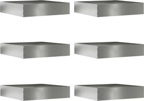 vidaXL Margine pentru gazon 6 pcs Argintiu 60 x 60 x 13 cm