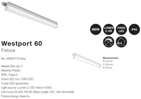 Plafoniera LED design liniar IP65 Westport 60 / 23W 49656110 NL
