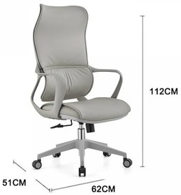 Scaun ergonomic, mecanism inclinare/blocare, suport lombar adaptiv, PU, Gri