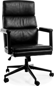 Scaun birou Q-090, negru, piele ecologică, 62x48x106 cm