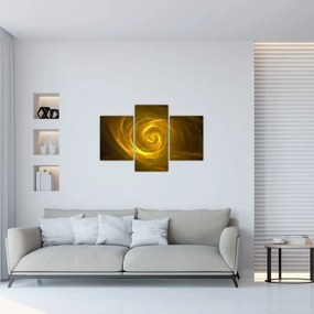 Tabloul cu spirala abstractă în galben (90x60 cm)