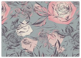 Tablou pe sticlă - Trandafir (70x50 cm)