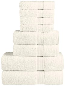 vidaXL Set de prosoape premium SOLUND, 8 piese, crem, 600 g/m²