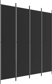 vidaXL Paravan de cameră cu 3 panouri, 200x220 cm, textil