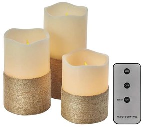 SET 3x decorațiune LED de Crăciun 3xLED/3x3AAA + telecomandă