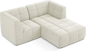 Colțar bej cu tapițerie din țesătură bouclé (cu colț pe partea dreaptă/cu șezlong) Aloha – Makamii