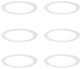 Set de 6 spoturi încastrate albe 14,5 cm, inclusiv LED, reglabile în Kelvin cu comutator DIP - Stephanie